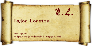 Major Loretta névjegykártya